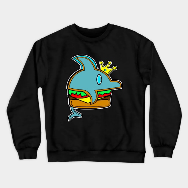 King Dolphin Cheeseburger Crewneck Sweatshirt by MaystarUniverse